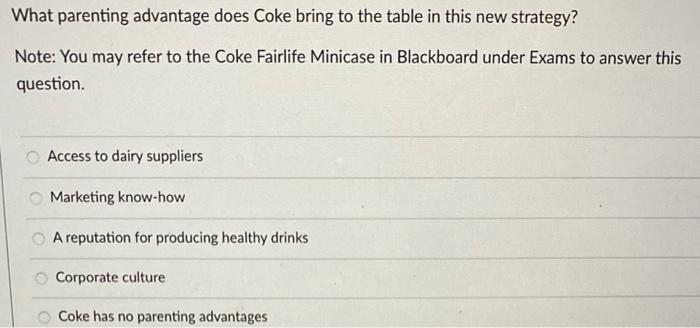 What parenting advantage does Coke bring to the