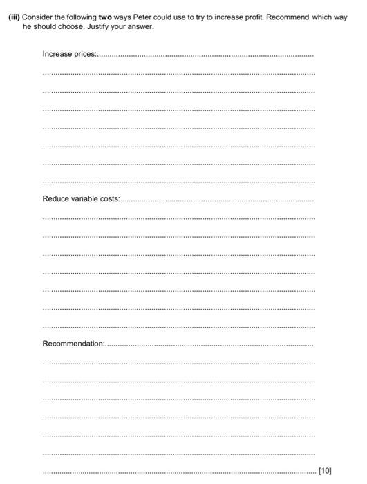 help me please Value Gym (VG) Peter is a