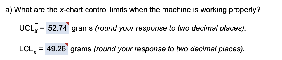 Refer to the table Factors for Computing Control