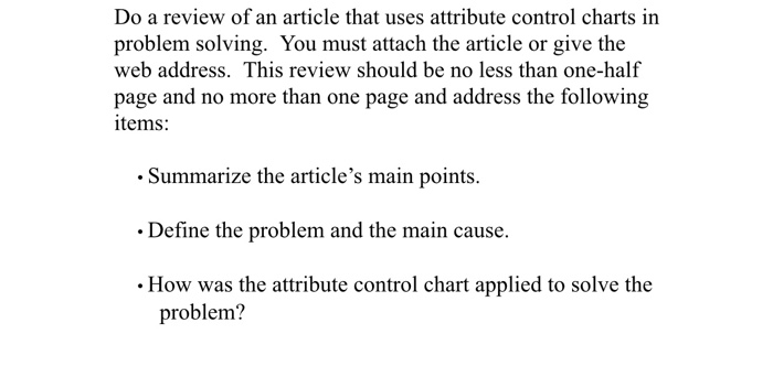 any article no matter Do a review of an article