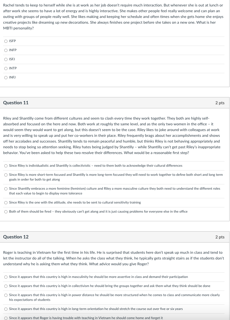 Rachel tends to keep to herself while she is at