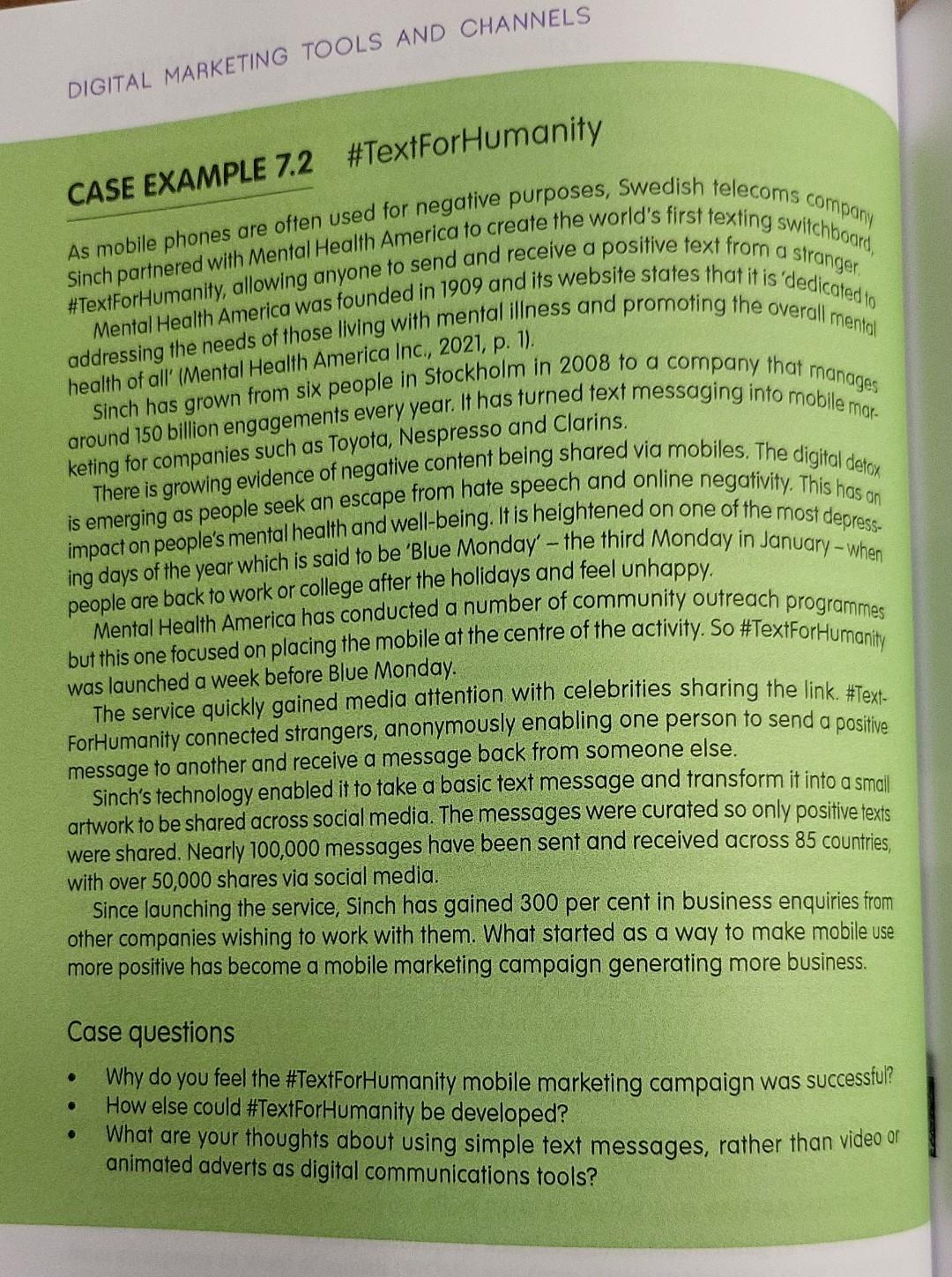 DIGITAL MARKETING TOOLS AND CHANNELS CASE EXAMPLE