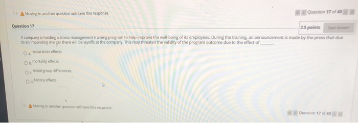 Moving to another question will save this