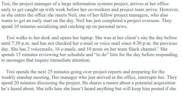 Write a memo Troi is a project manager for a