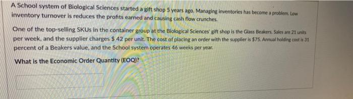 a A School system of Biological Sciences started