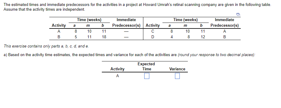fine expected time and variance for abcd The