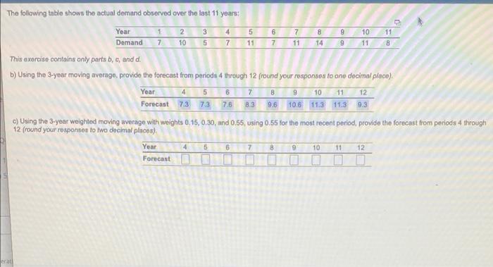 Using the 3-year weighted moving average with
