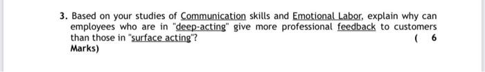 3. Based on your studies of Communication skills