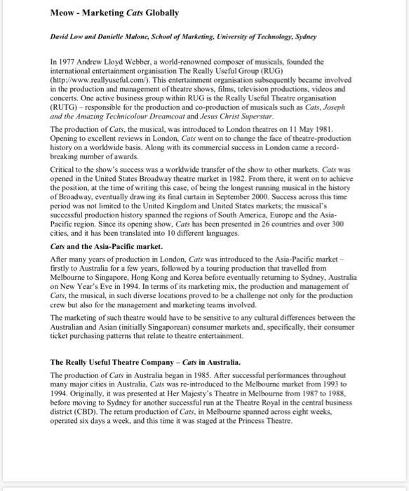 Meow - Marketing Cats Globally David Low and