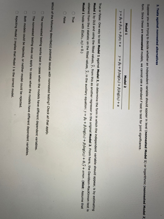 1. Functional form misspecification and RESET
