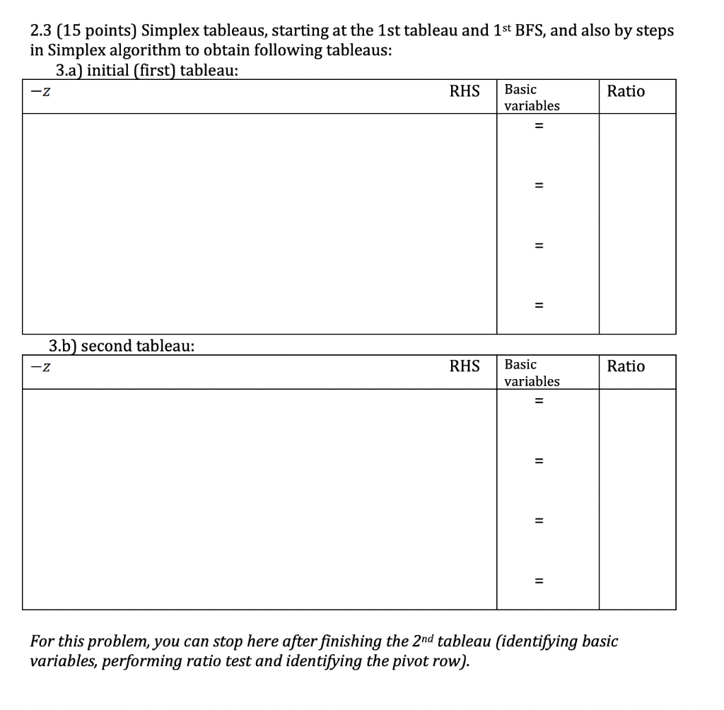 2.2 (10 points) Introduce artificial variable and