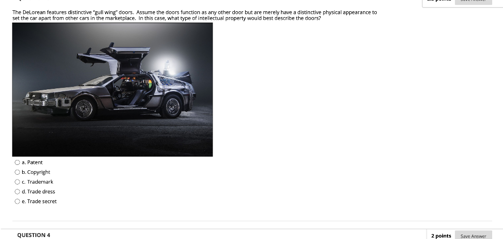 QUESTION 1 2 points Save Answer 2 points Save