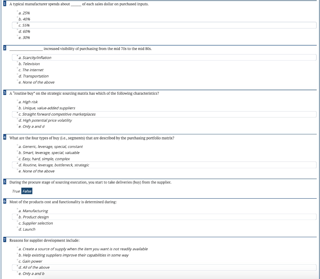 Question 8: A Screening factor is: a. used to
