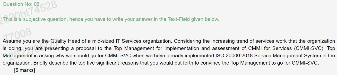 Question No: 06 This is a subjective question,