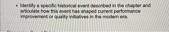 Identify a specific historical event described in