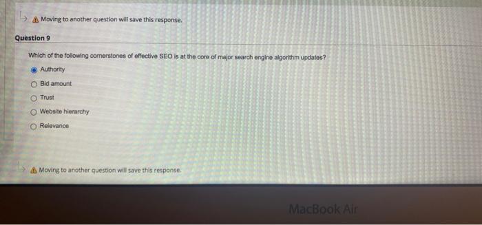 4 Moving to another question will save this