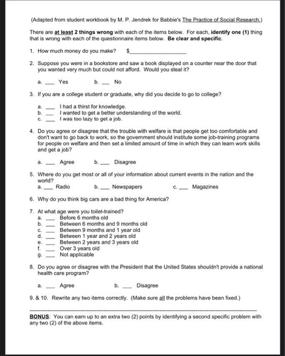a b. C. (Adapted from student workbook by M.P.