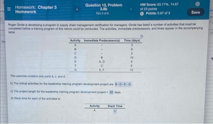 Homework: Chapter 3 Homework Question 13, Problem