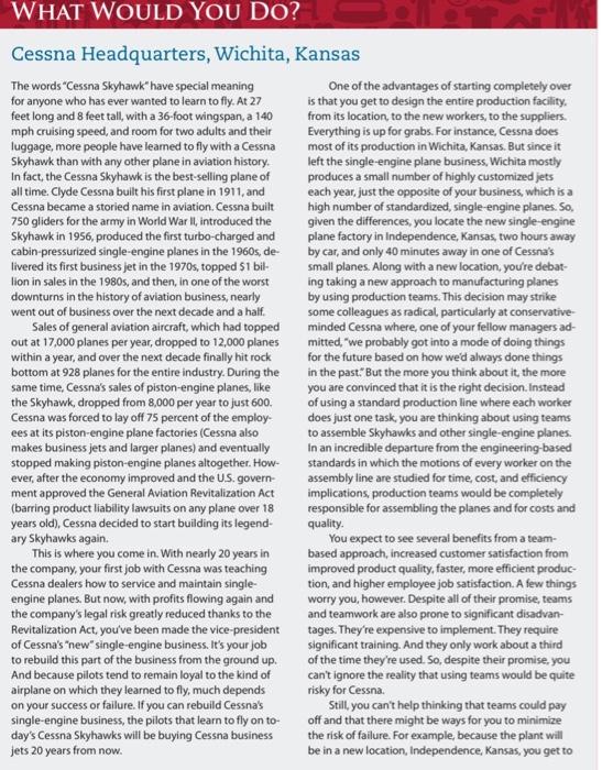 WHAT WOULD YOU DO ANALYSIS REPORT First reading.