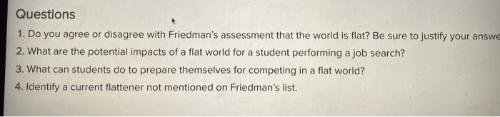 questions 3-4 Chapter One Case: The World Is