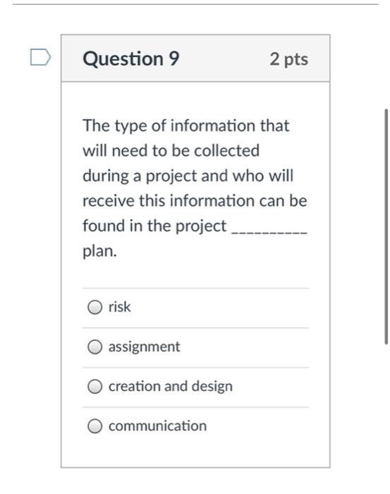 solve all Question 9 2 pts The type of
