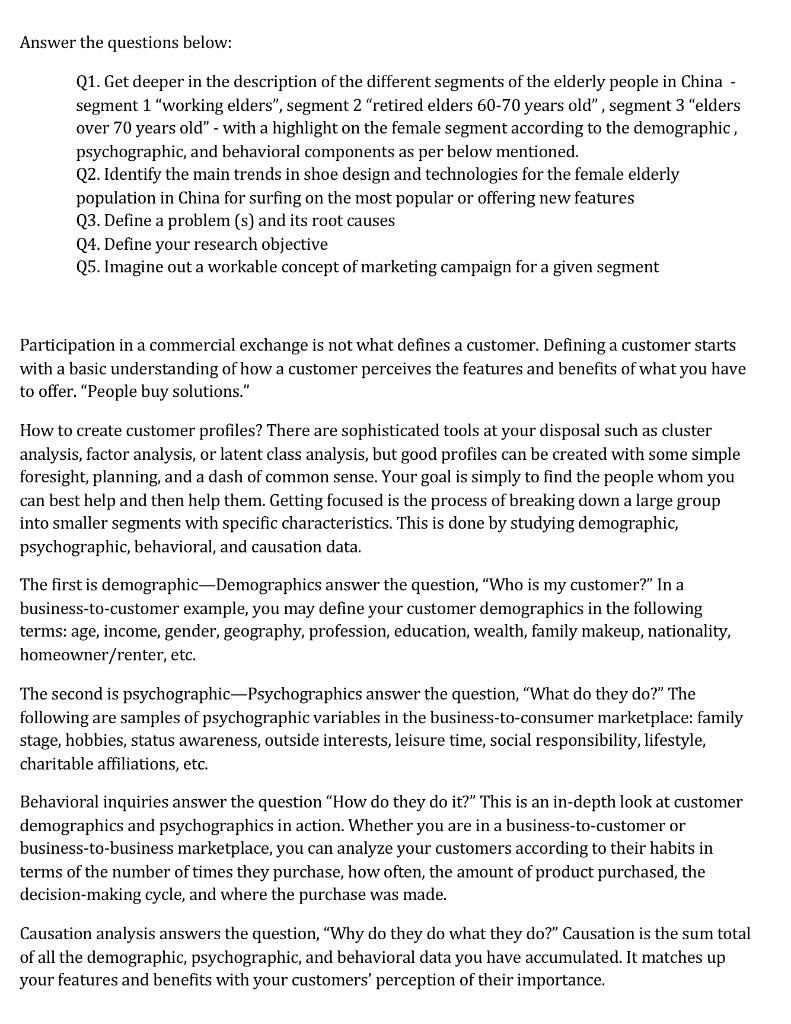 Answer the questions below: Q1. Get deeper in the