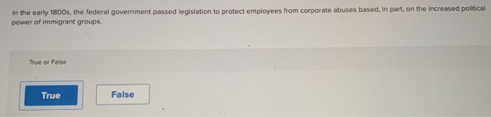 In the early 1800s, the federal government passed