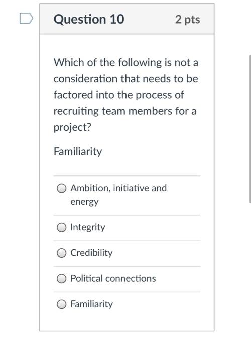 solve all Question 9 2 pts The type of