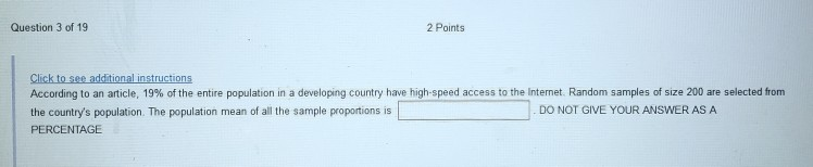 Question 3 of 19 2 Points Click to see additional