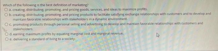 Which of the following is the best definition of