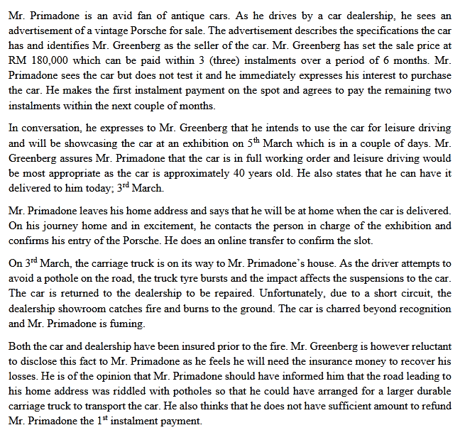 QUESTIONS Based on the scenario between Mr.