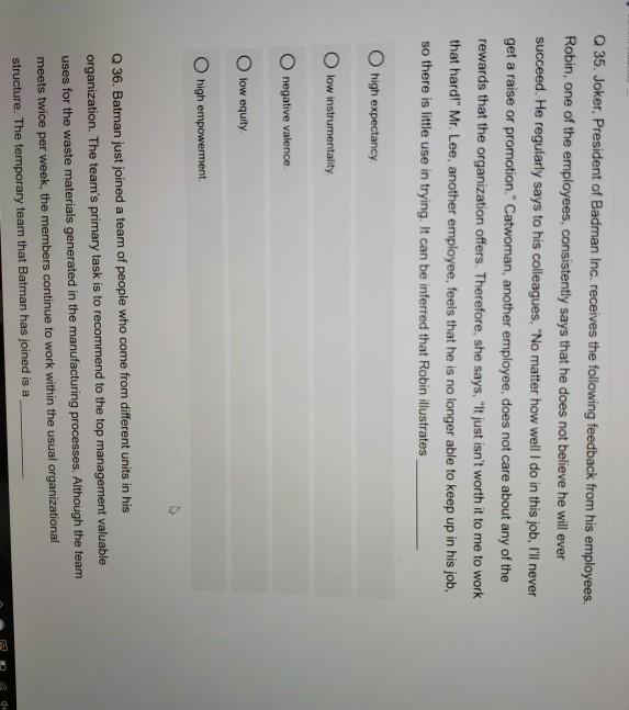 Q35. Joker, President of Badman Inc. receives the