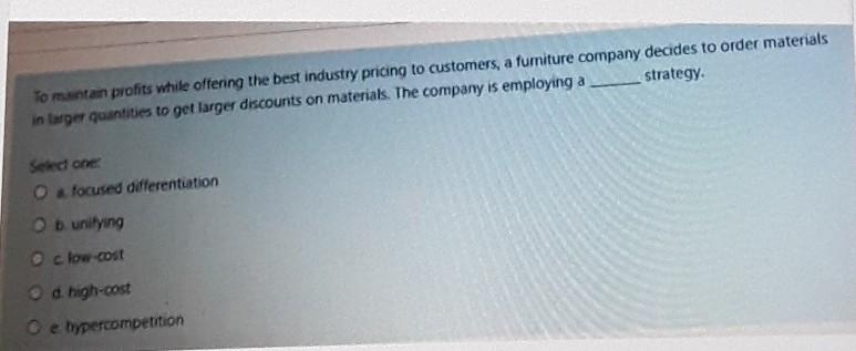 To mantan profits while offenng the best industry