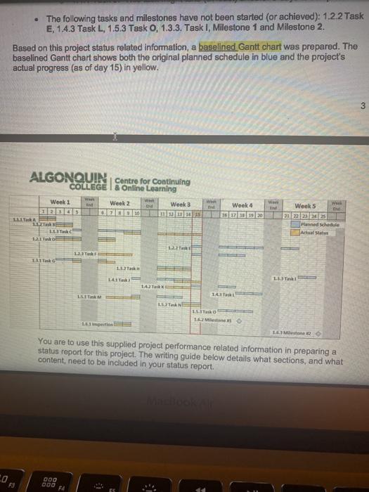 Earn value analysis. For your reports you must