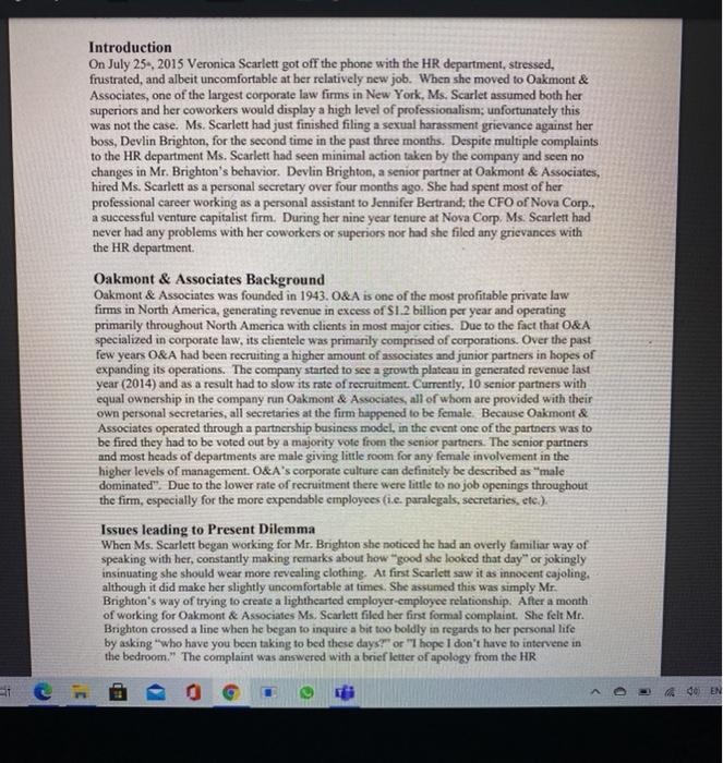 Introduction On July 25, 2015 Veronica Scarlett