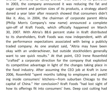 Update the information on the two companiesKraft