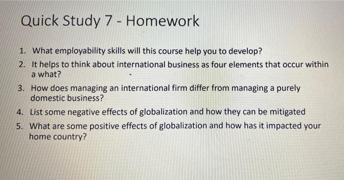 can anyone answer these questions? Quick Study 7