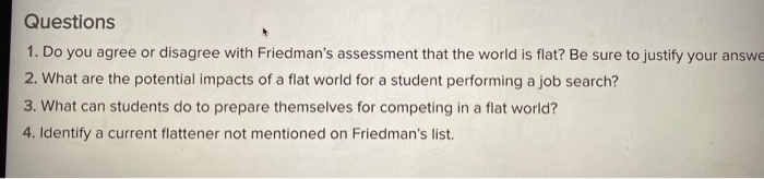questions 1-2 Chapter One Case: The World Is