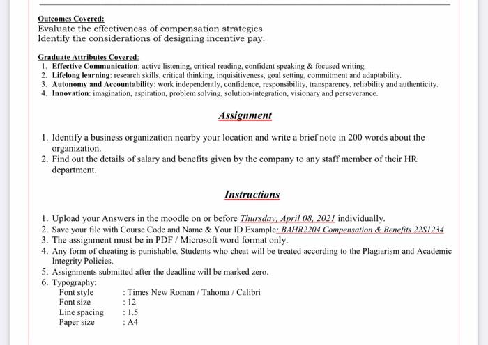 Outcomes Covered: Evaluate the effectiveness of