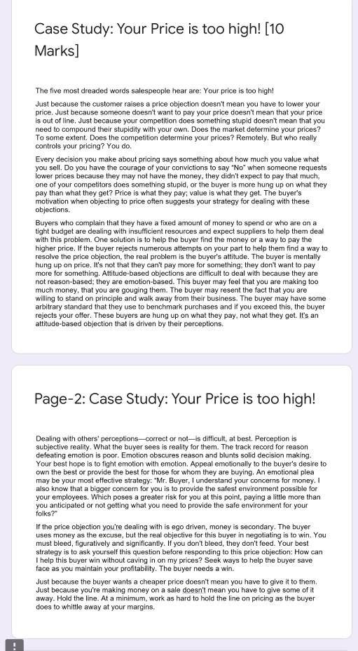 5. Who really controls your pricing? 6. Would you