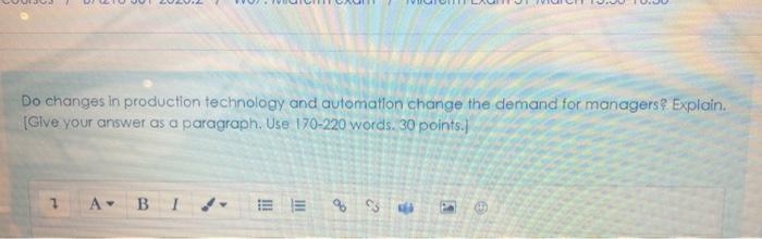 Do changes in production technology and