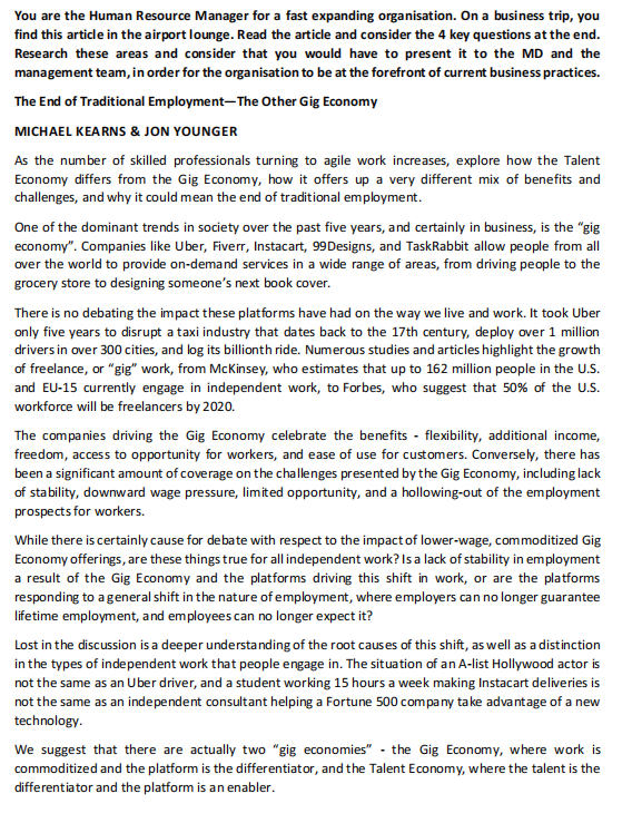 Subject: Strategic Training and Development