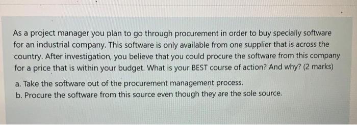 procurement subject question answer according to