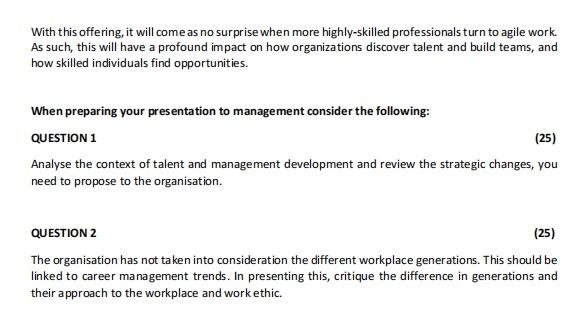 Subject: Strategic Training and Development