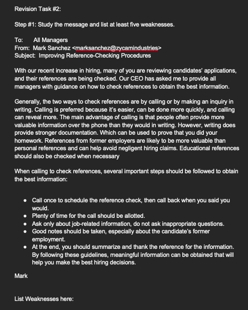 Step #1: Study the message and list at least five