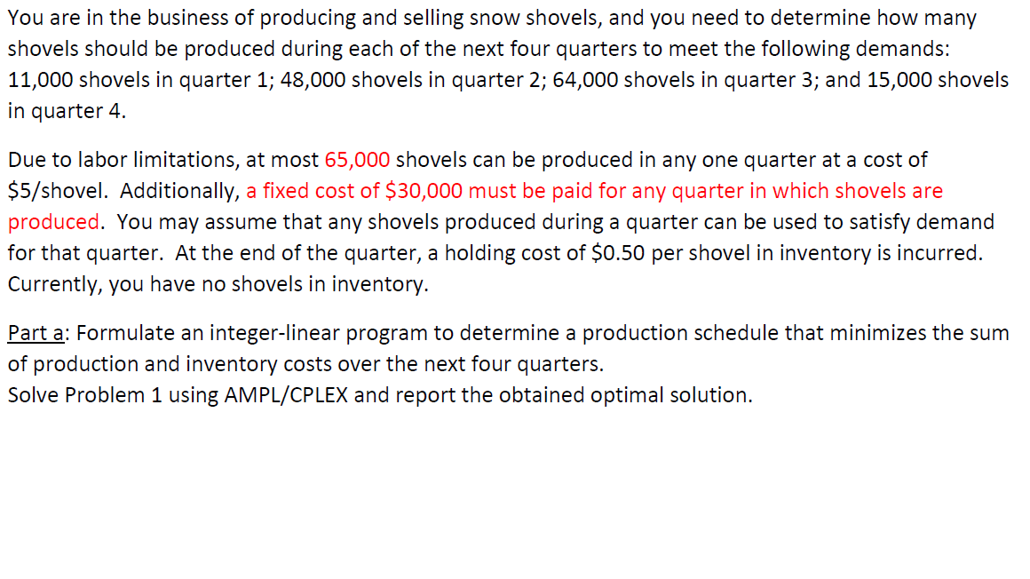 Solve Problem 1 using AMPL/CPLEX and report the