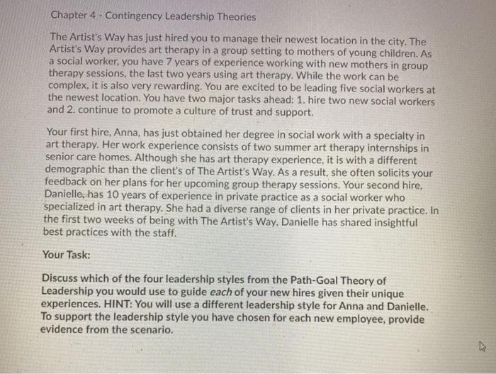Chapter 4 - Contingency Leadership Theories The