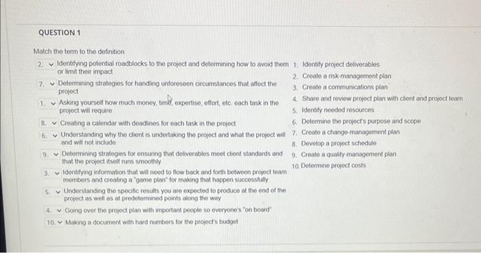 Match the term to the definition