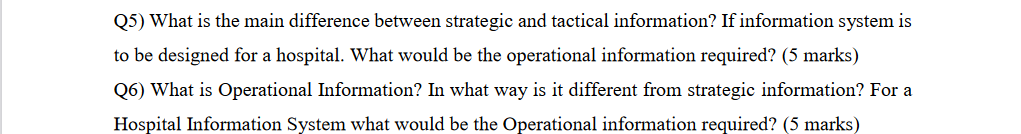 (5) What is the main difference between strategic