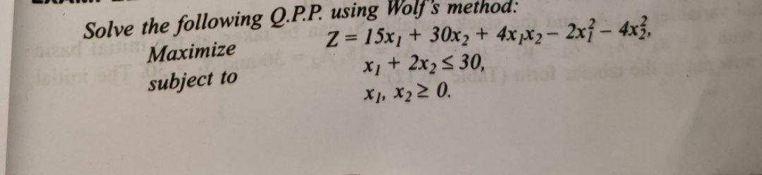 Operations Management Solve the following Q.P.P.